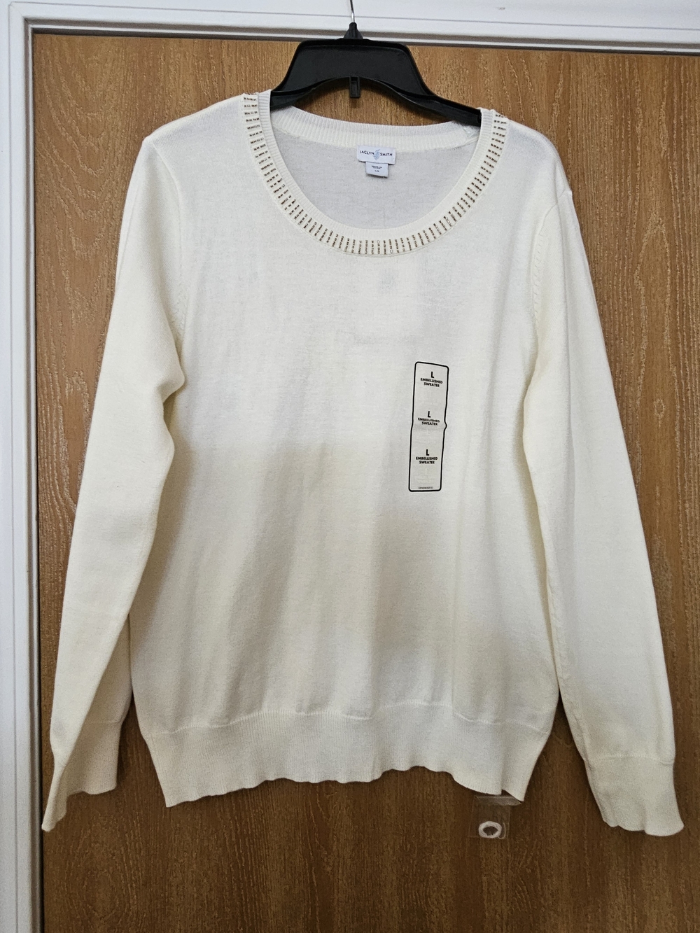 Jaclyn Smith Women's Elegant Beaded Crewneck Sweater NWT